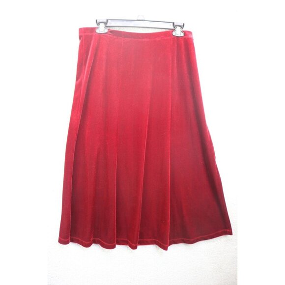 White Stag Red Velvet Maxi Skirt and Long Sleeve Top-Large-Whimsigoth - Picture 2 of 16